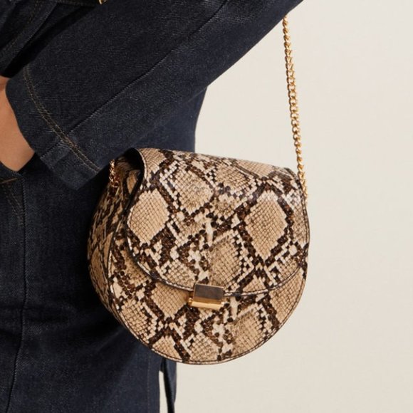 mango snake print bag
